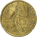Francia, 20 Euro Cent, 2001, Paris, EBC, Latón, KM:1411