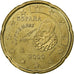 Spain, Juan Carlos I, 20 Euro Cent, 2000, Madrid, AU(55-58), Brass, KM:1044