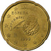 Spain, Juan Carlos I, 20 Euro Cent, 1999, Madrid, AU(55-58), Brass, KM:1044