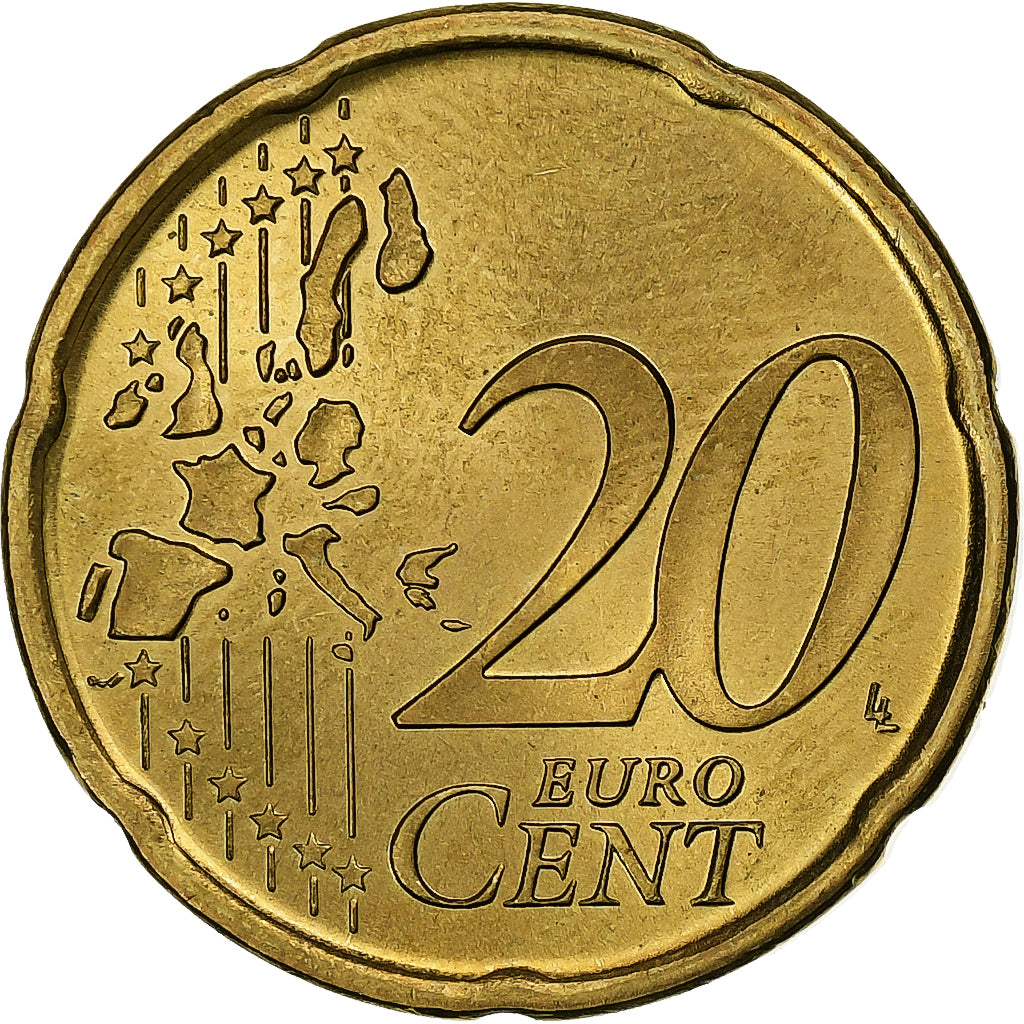 Spain, Juan Carlos I, 20 Euro Cent, 1999, Madrid, AU(55-58), Brass, KM:1044