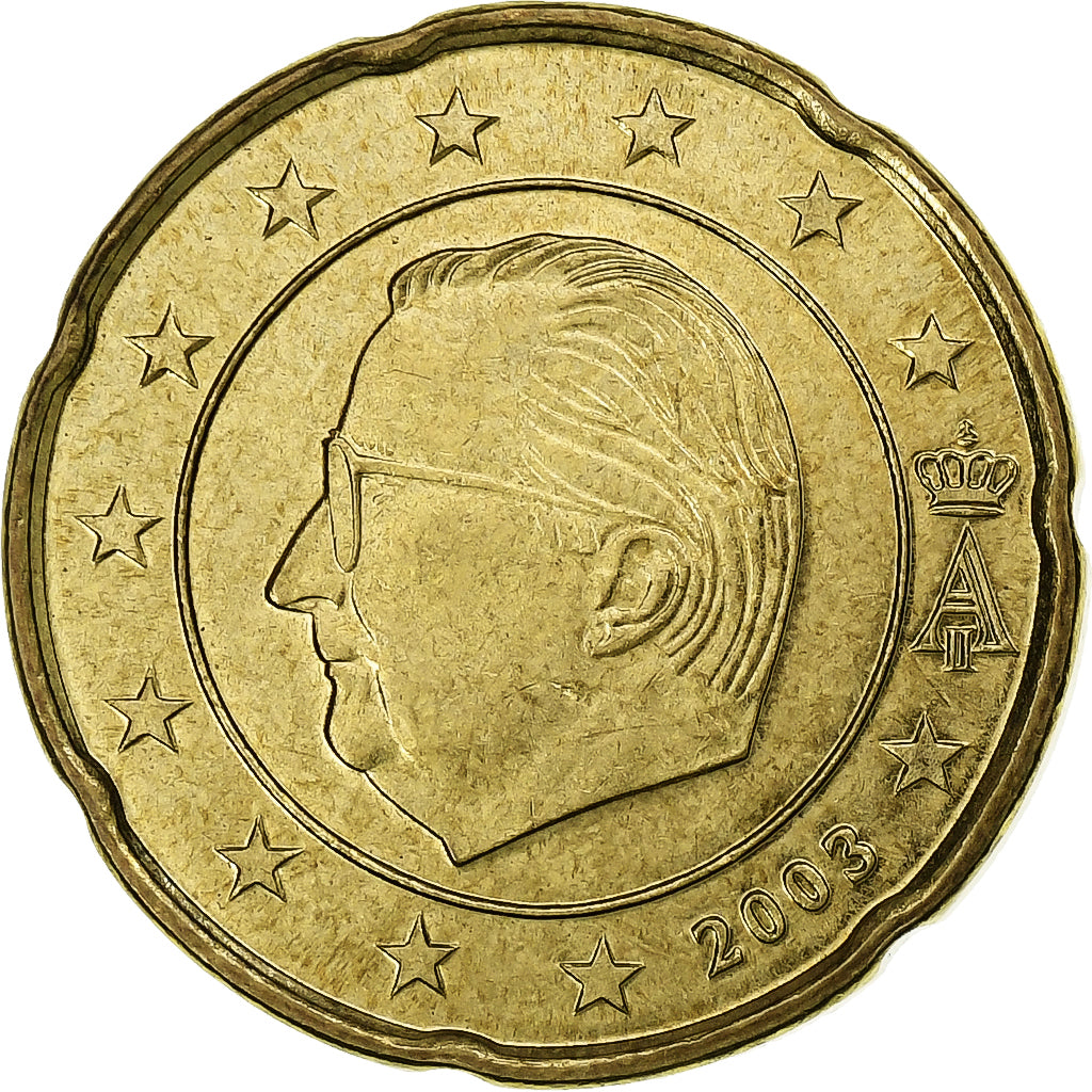 Belgien, Albert II, 20 Euro Cent, 2003, Brussels, VZ, Messing, KM:228