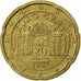 Austria, 20 Euro Cent, 2002, Vienna, EBC, Latón, KM:3086