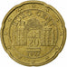Austria, 20 Euro Cent, 2002, Vienna, AU(55-58), Brass, KM:3086
