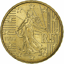 France, 10 Euro Cent, 1999, Paris, AU(55-58), Brass, KM:1285