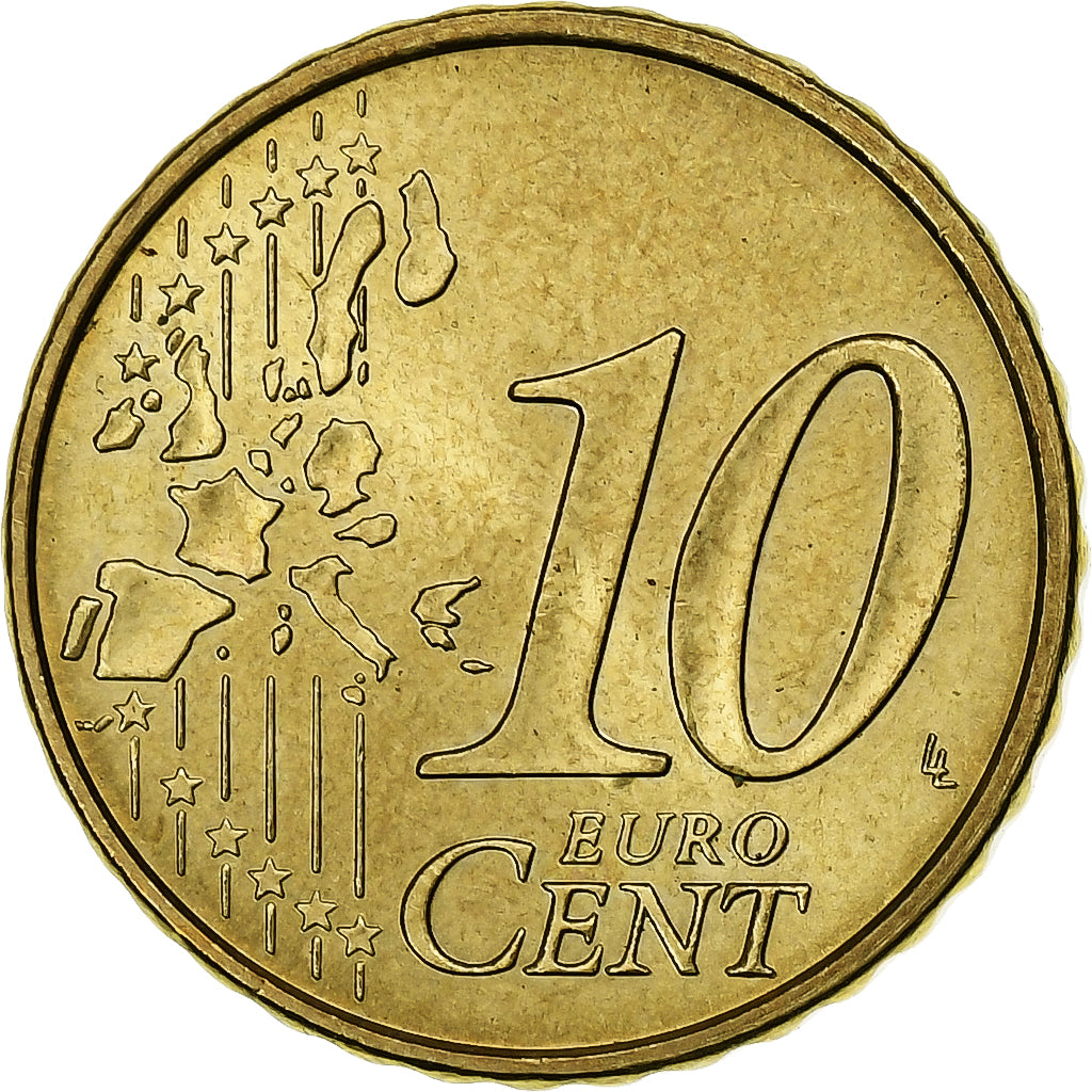 France, 10 Euro Cent, 1999, Paris, AU(55-58), Brass, KM:1285