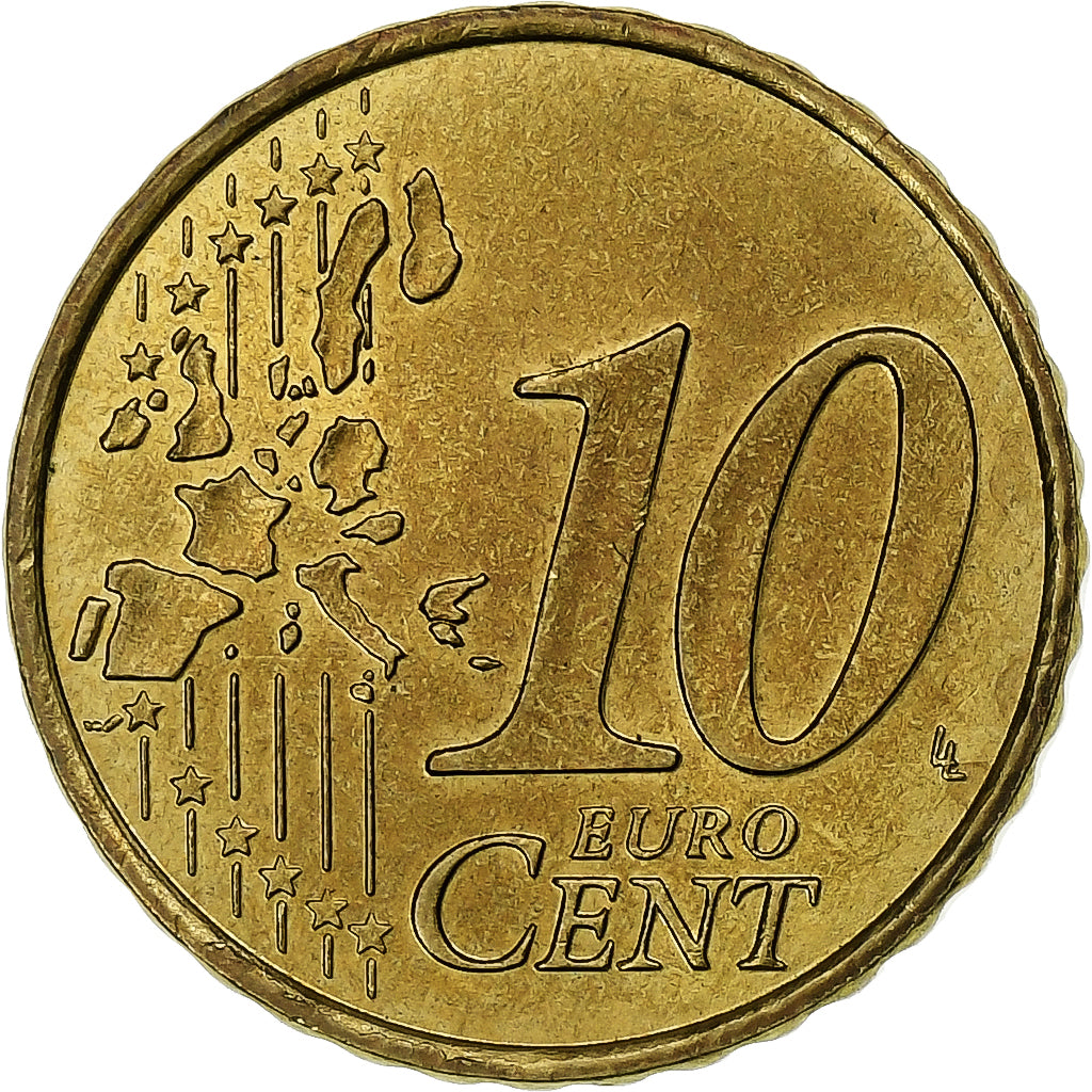 Francja, 10 Euro Cent, 2003, Paris, AU(55-58), Mosiądz, KM:1285
