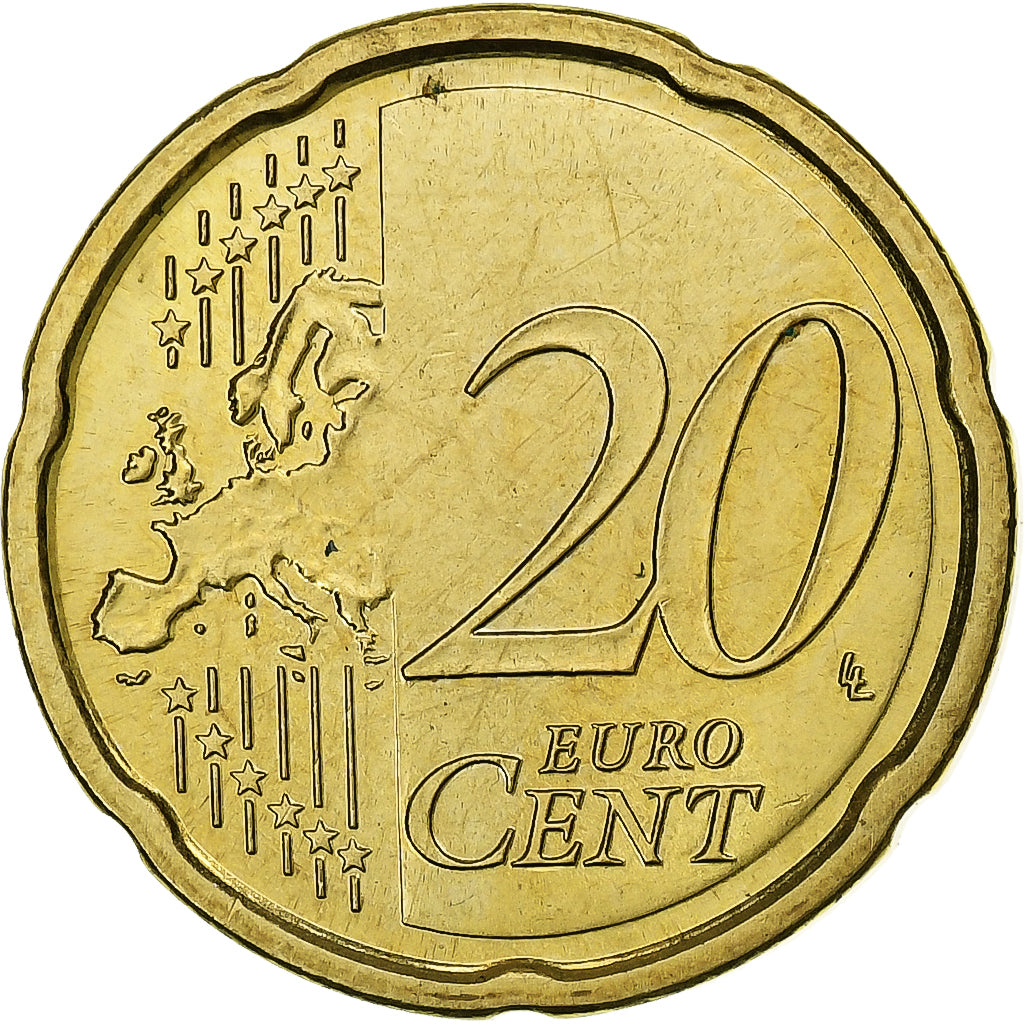 VATICAN CITY, Benedict XVI, 20 Euro Cent, 2010, Rome, Brass, MS(63), KM:386