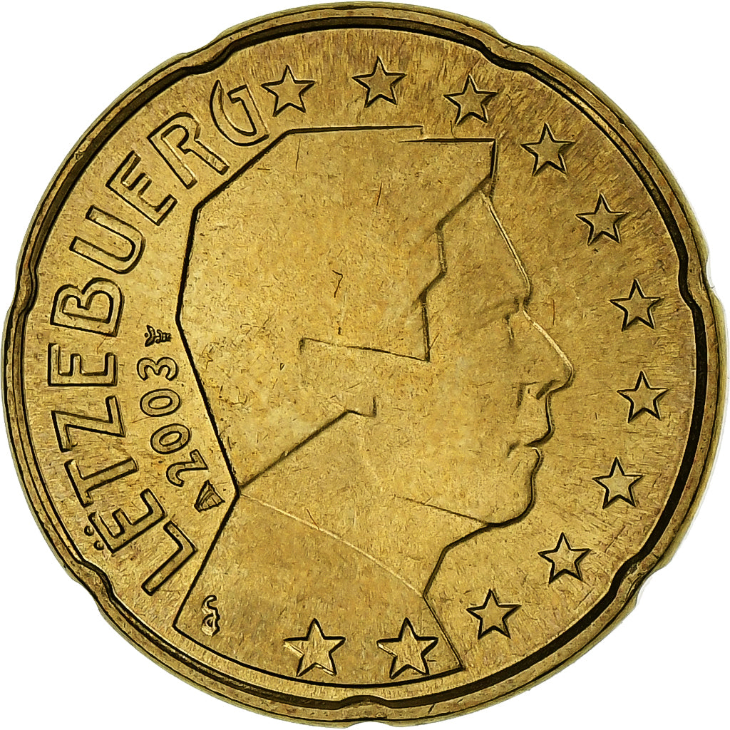Luxemburg, Henri, 20 Euro Cent, 2003, Utrecht, Tin, UNC-, KM:79