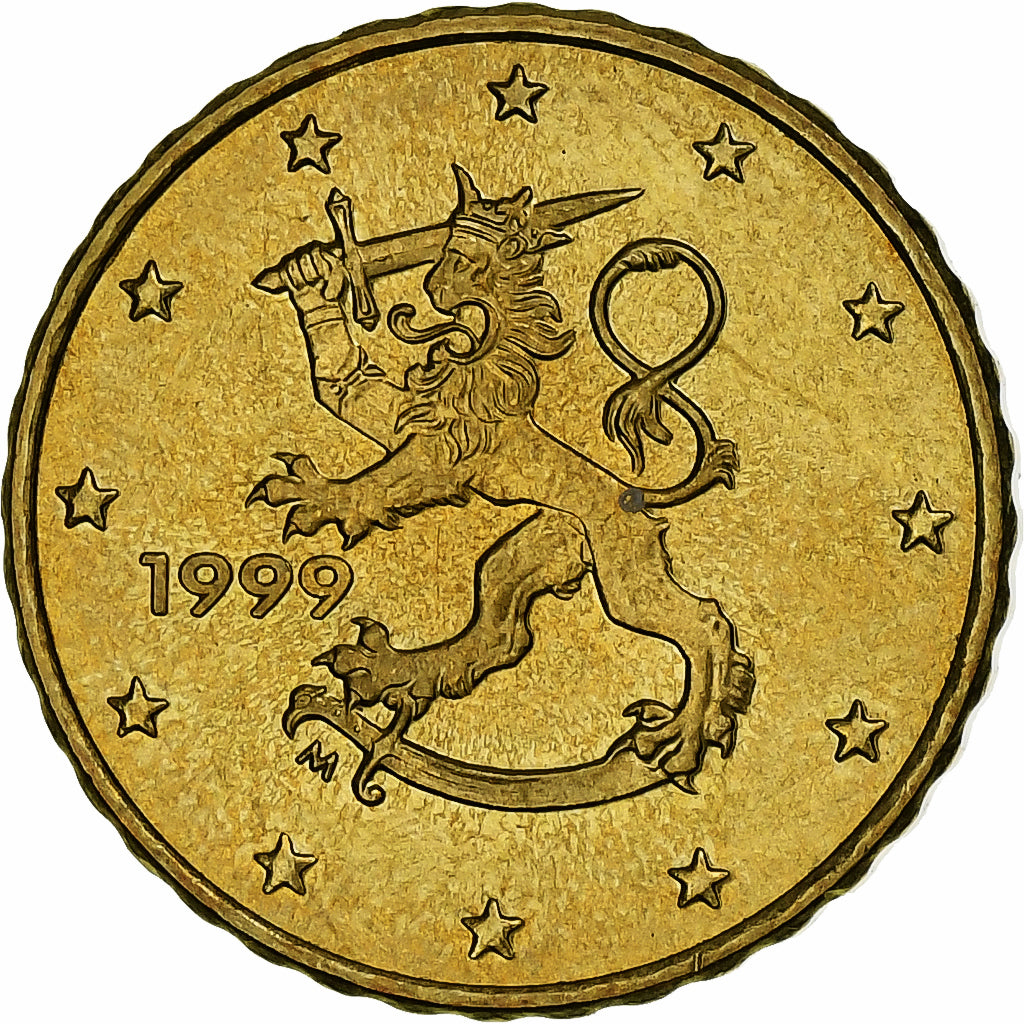 Finland, 10 Euro Cent, 1999, Vantaa, MS(60-62), Brass, KM:101