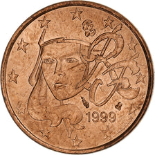 France, 5 Euro Cent, 1999, Paris, MS(60-62), Copper Plated Steel, KM:1284
