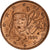 França, 5 Euro Cent, 1999, Paris, MS(60-62), Aço Cromado a Cobre, KM:1284
