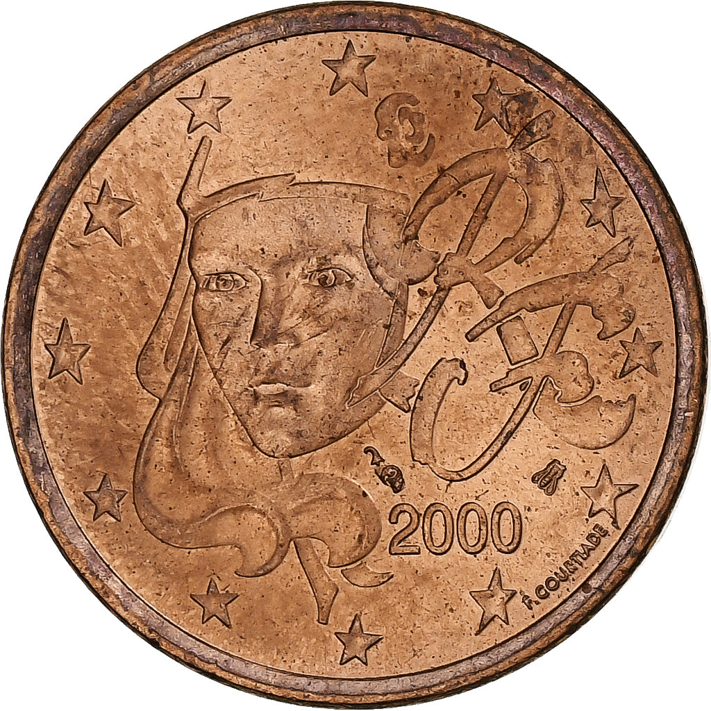 Francja, 5 Euro Cent, 2000, Paris, MS(60-62), Miedź platerowana stalą, KM:1284
