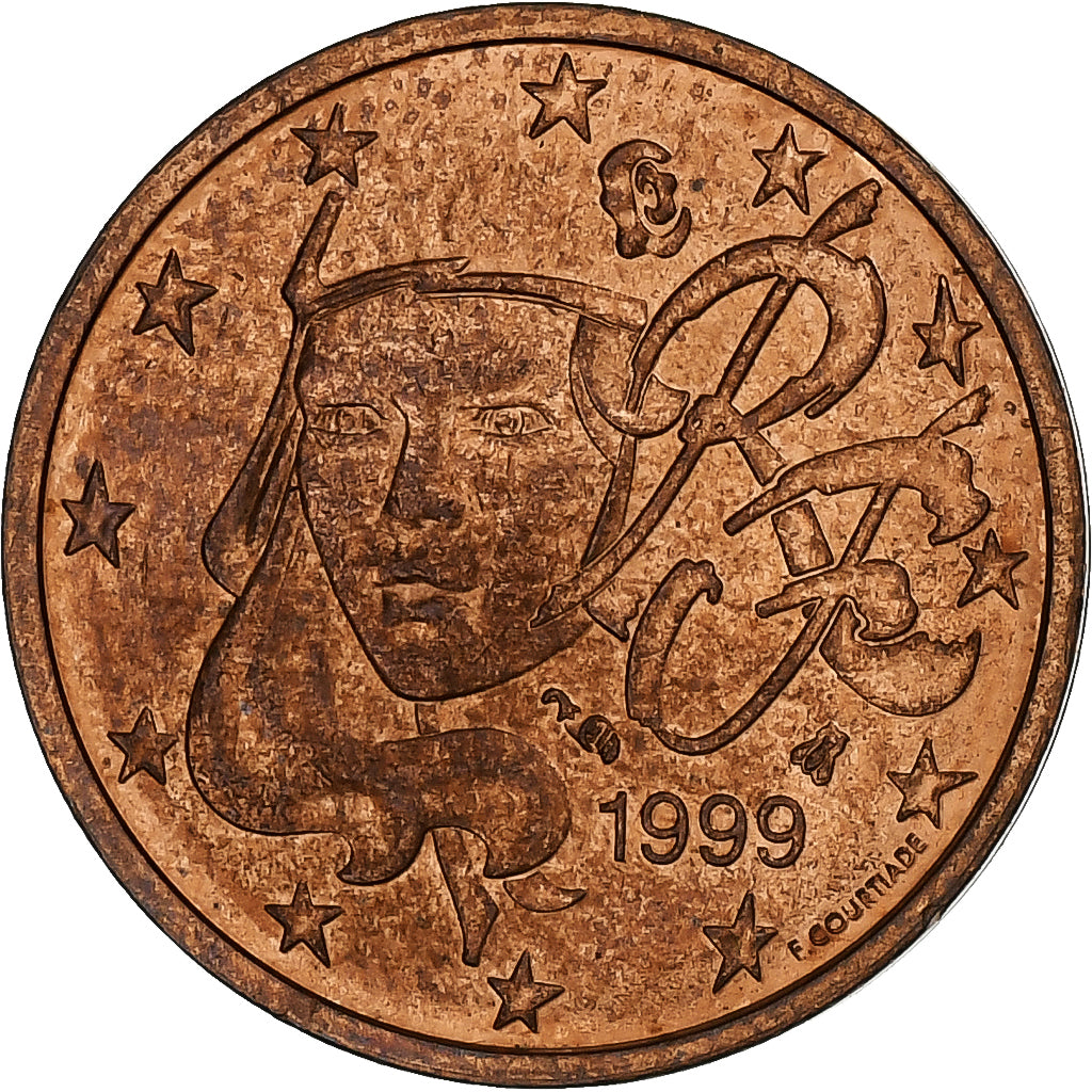 France, 2 Euro Cent, 1999, Paris, SUP+, Cuivre plaqué acier, KM:1283