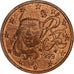 França, 2 Euro Cent, 1999, Paris, MS(60-62), Aço Cromado a Cobre, KM:1283