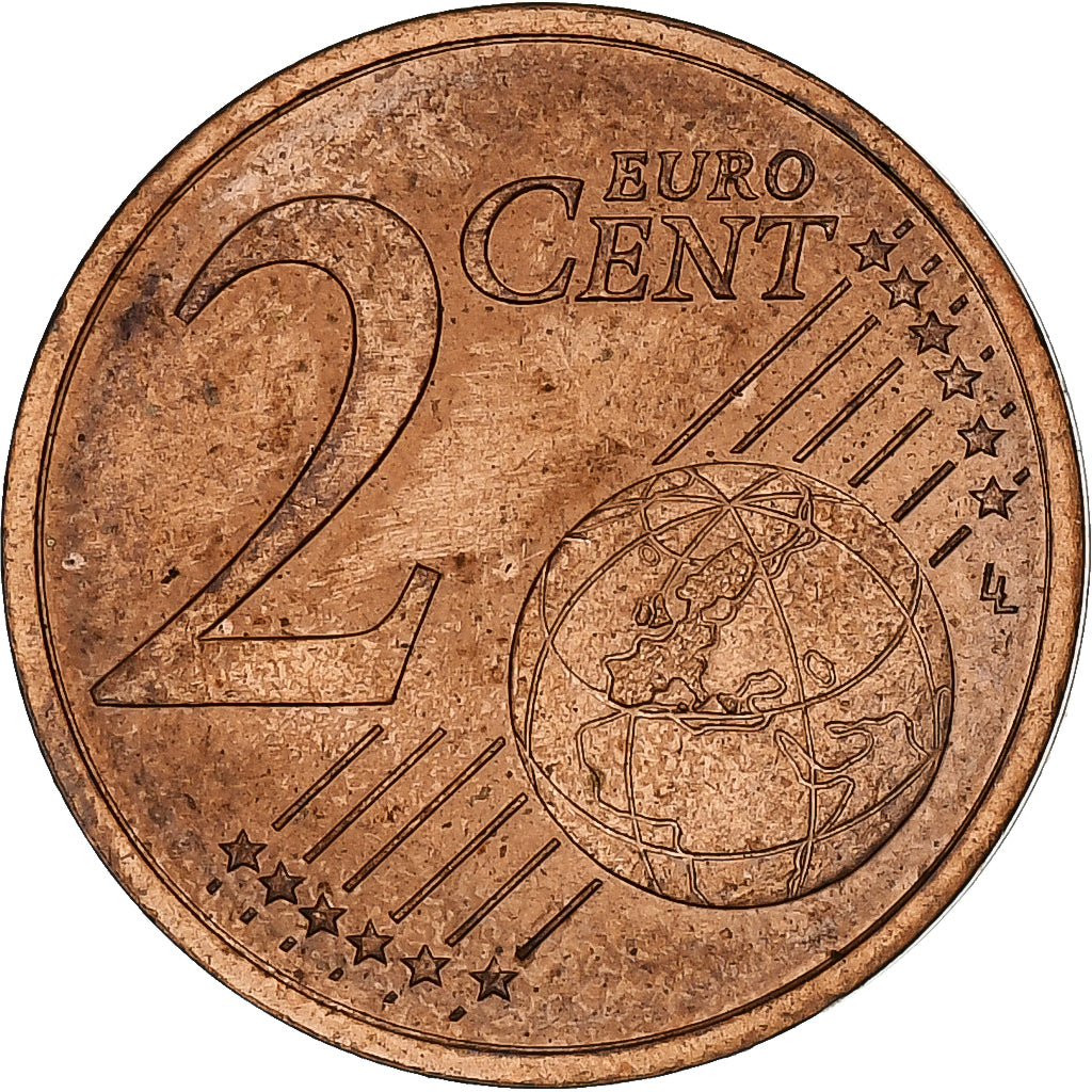 Francja, 2 Euro Cent, 2001, Paris, AU(55-58), Miedź platerowana stalą, KM:1283