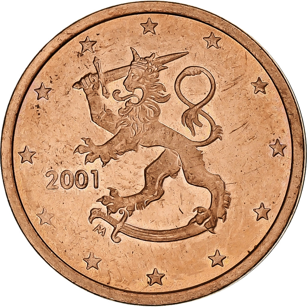 Finnland, 2 Euro Cent, 2001, Vantaa, VZ, Copper Plated Steel, KM:99