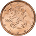 Finlândia, 2 Euro Cent, 2000, Vantaa, AU(55-58), Aço Cromado a Cobre, KM:99