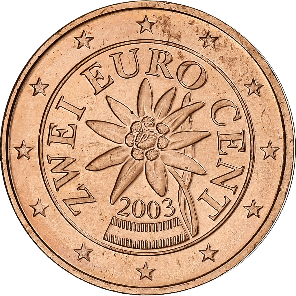 Áustria, 2 Euro Cent, 2003, Vienna, AU(55-58), Aço Cromado a Cobre, KM:3083