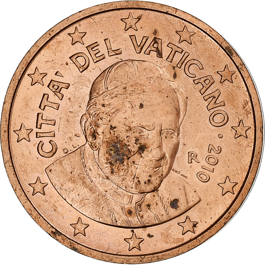 VATICAN CITY, Benedict XVI, 2 Euro Cent, 2010, Rome, AU(55-58), Copper Plated
