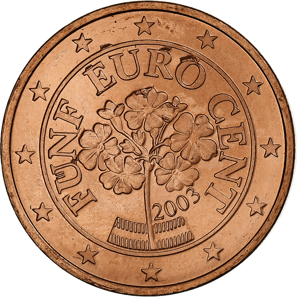 Autriche, 5 Euro Cent, 2003, Vienna, SPL, Cuivre plaqué acier, KM:3084
