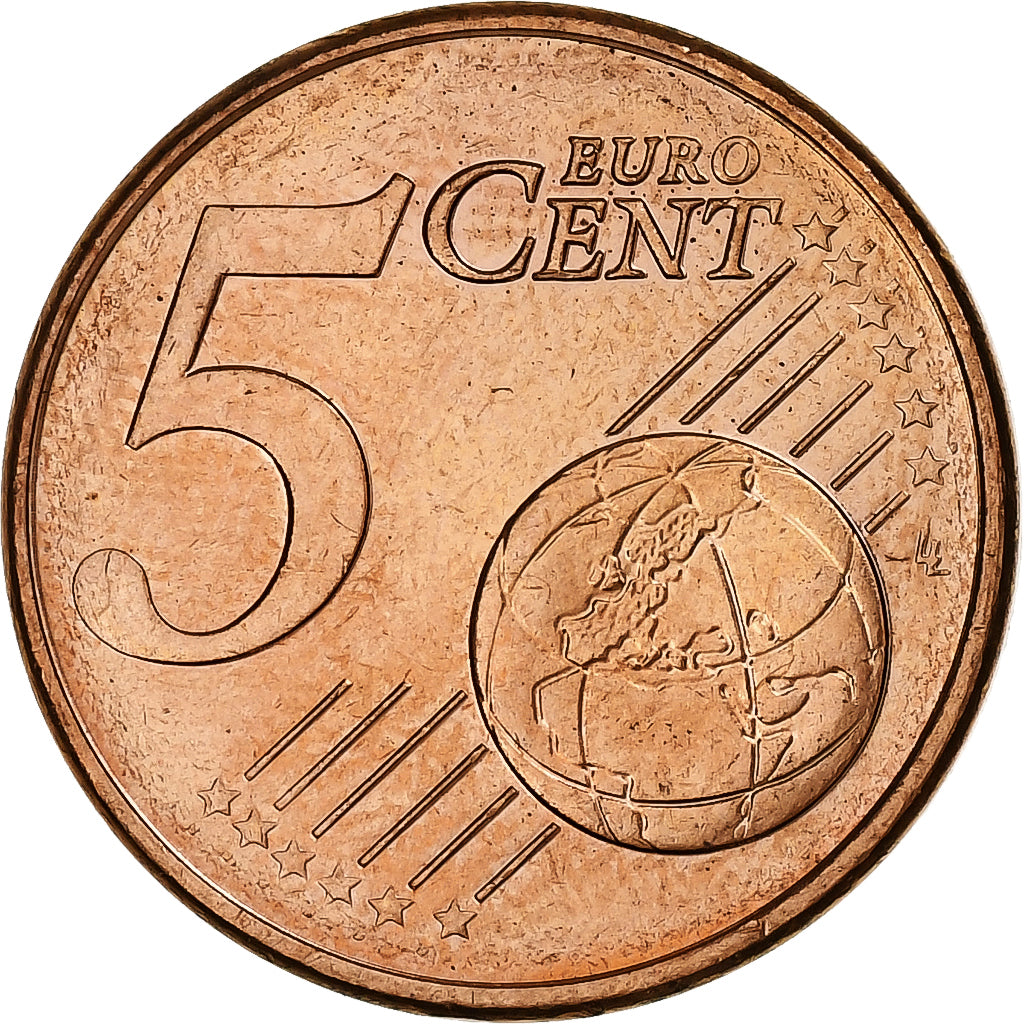 Grecia, 5 Euro Cent, 2003, Athens, SC, Cobre chapado en acero, KM:183