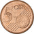 REPÚBLICA DA IRLANDA, 5 Euro Cent, 2002, Sandyford, AU(55-58), Aço Cromado a