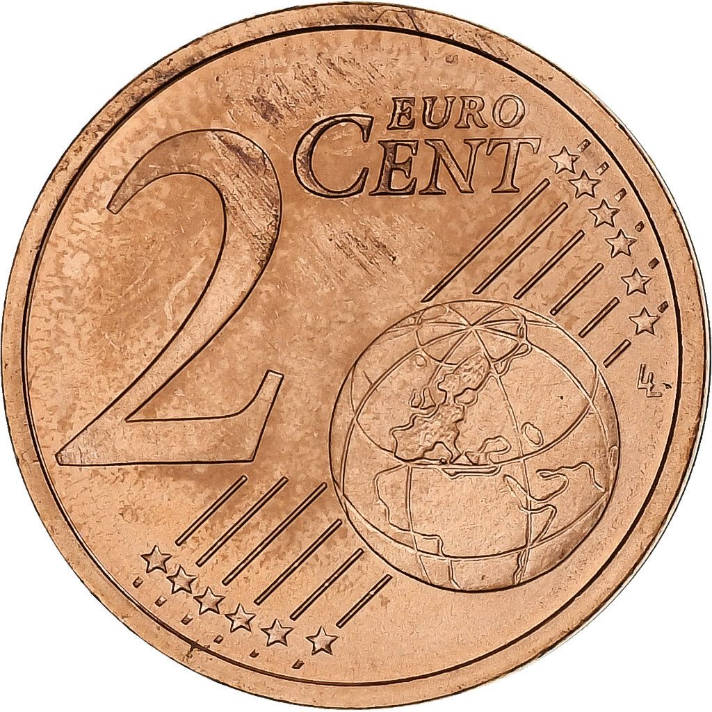 GERMANY - FEDERAL REPUBLIC, 2 Euro Cent, 2002, Hambourg, MS(63), Copper Plated
