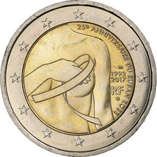 France, 2 Euro, 25e Anniversaire du ruban rose, 2017, Paris, AU(55-58)