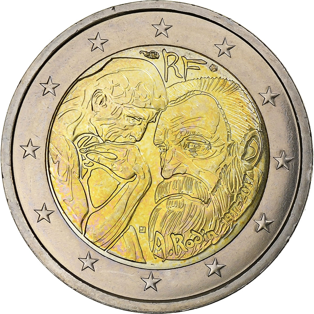 France, 2 Euro, Auguste Rodin, 2017, Paris, SUP, Bimétallique, Gadoury:25