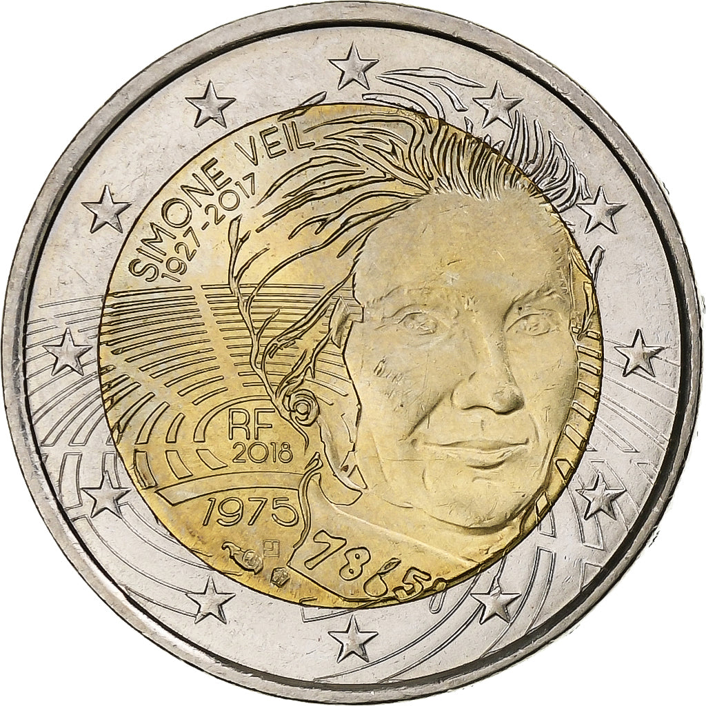France, 2 Euro, Simone Veil, 2018, Paris, SUP, Bimétallique, KM:New