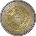Francja, 2 Euro, 10 Jahre Euro, 2012, Paris, AU(55-58), Bimetaliczny, KM:1846