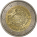 Francja, 2 Euro, 10 Jahre Euro, 2012, Paris, AU(55-58), Bimetaliczny, KM:1846