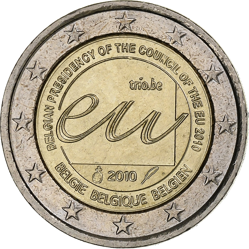 België, Albert II, 2 Euro, EU Council Presidency, 2010, PR, Bi-Metallic, KM:289