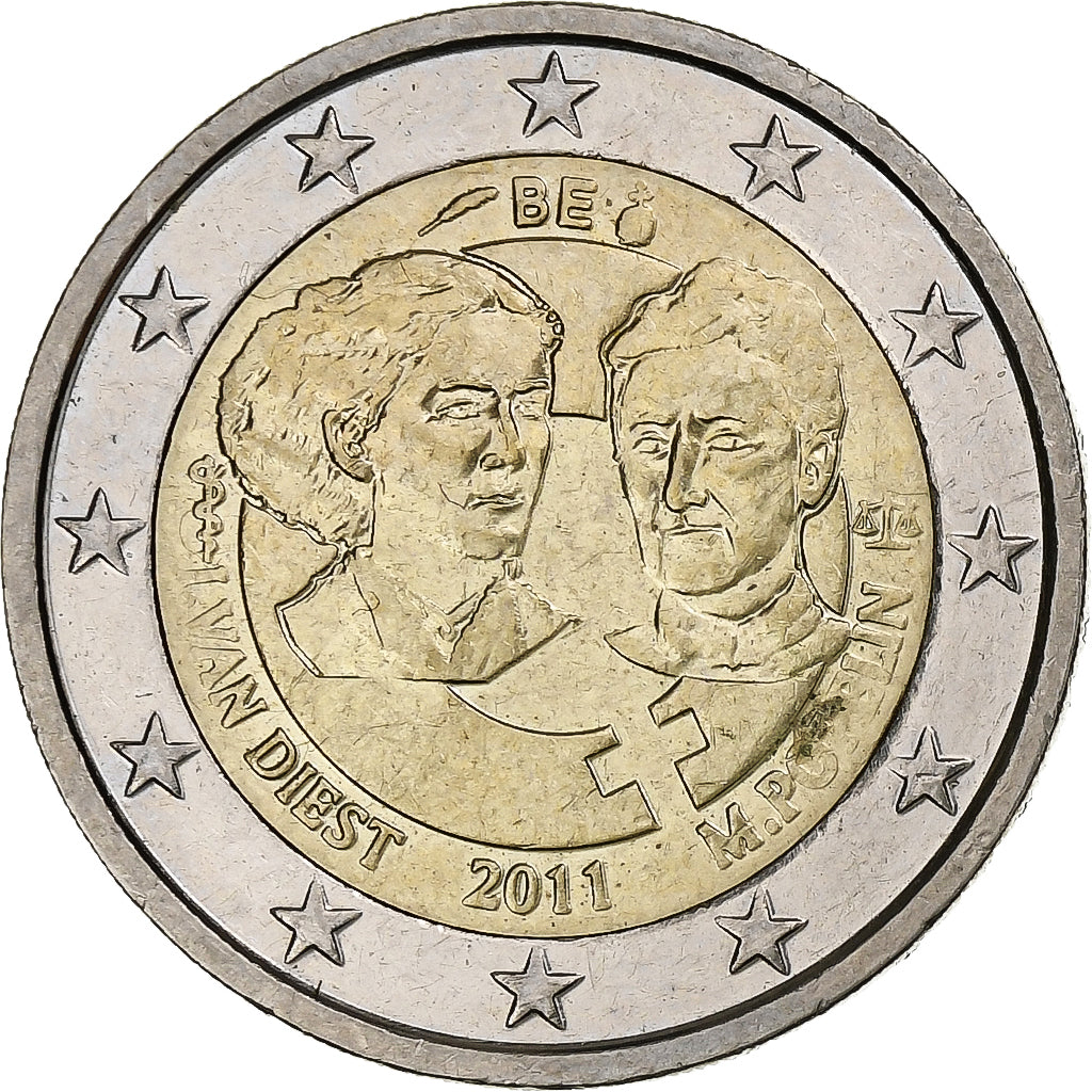 Belgien, Albert II, 2 Euro, Women's Day, 2011, Brussels, VZ, Bi-Metallic, KM:308