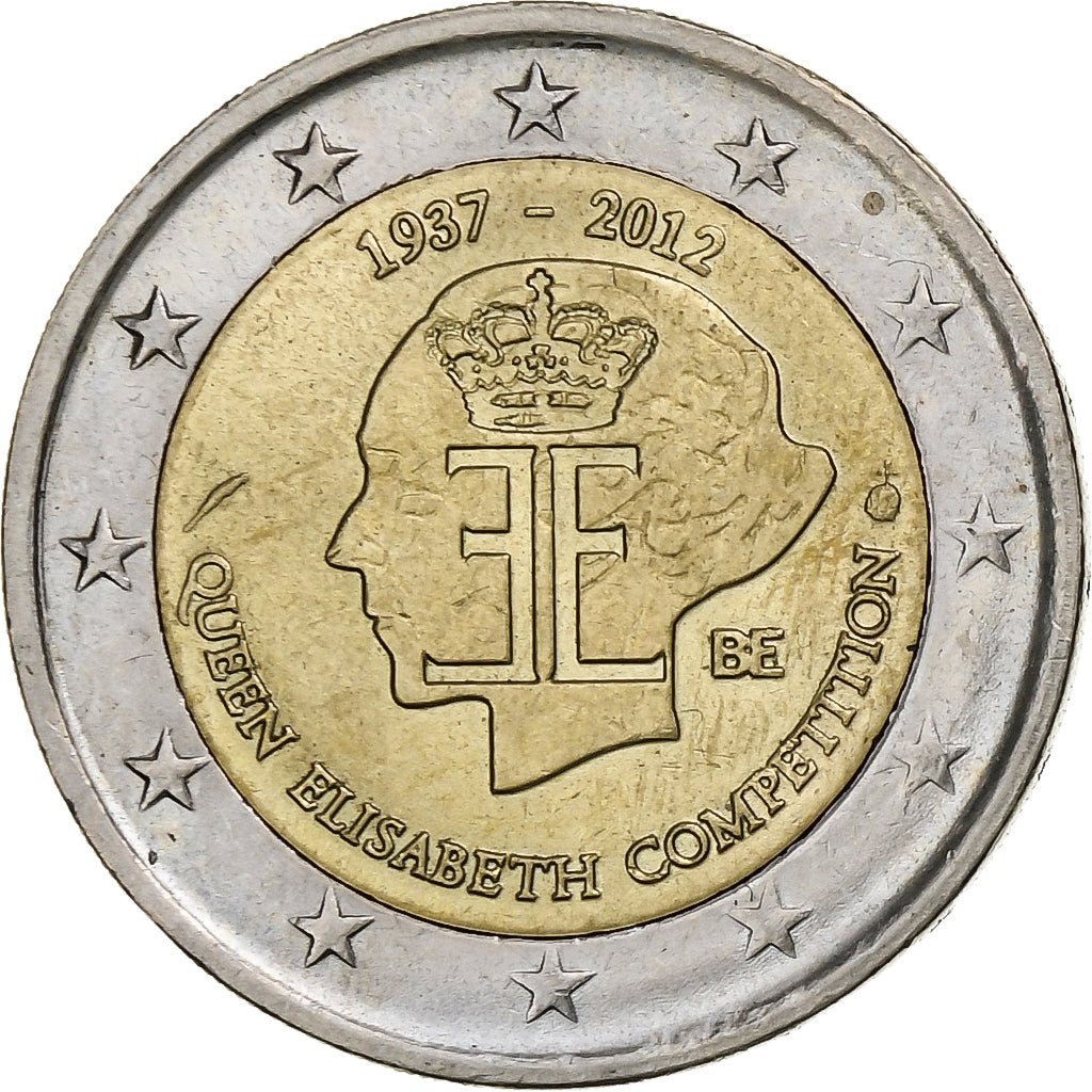 Belgium, 2 Euro, Queen Elisabeth, 2012, Brussels, EF(40-45), Bi-Metallic, KM:317