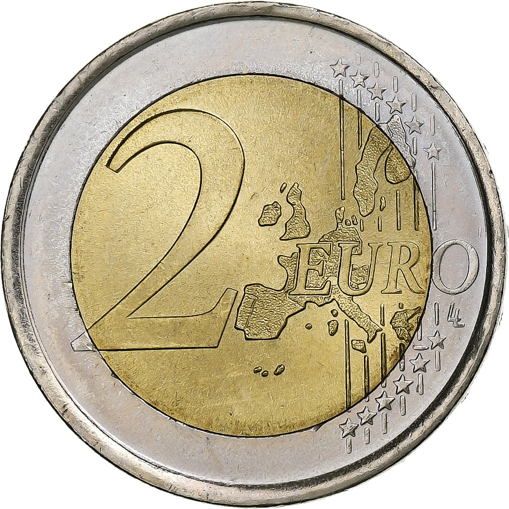España, Juan Carlos I, 2 Euro, 2002, Madrid, SC, Bimetálico, KM:1047
