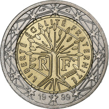 França, 2 Euro, 1999, Paris, AU(55-58), Bimetálico, KM:1289
