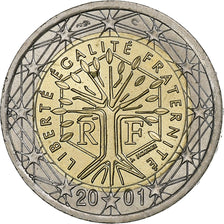 France, 2 Euro, 2001, Paris, AU(55-58), Bi-Metallic, KM:1289