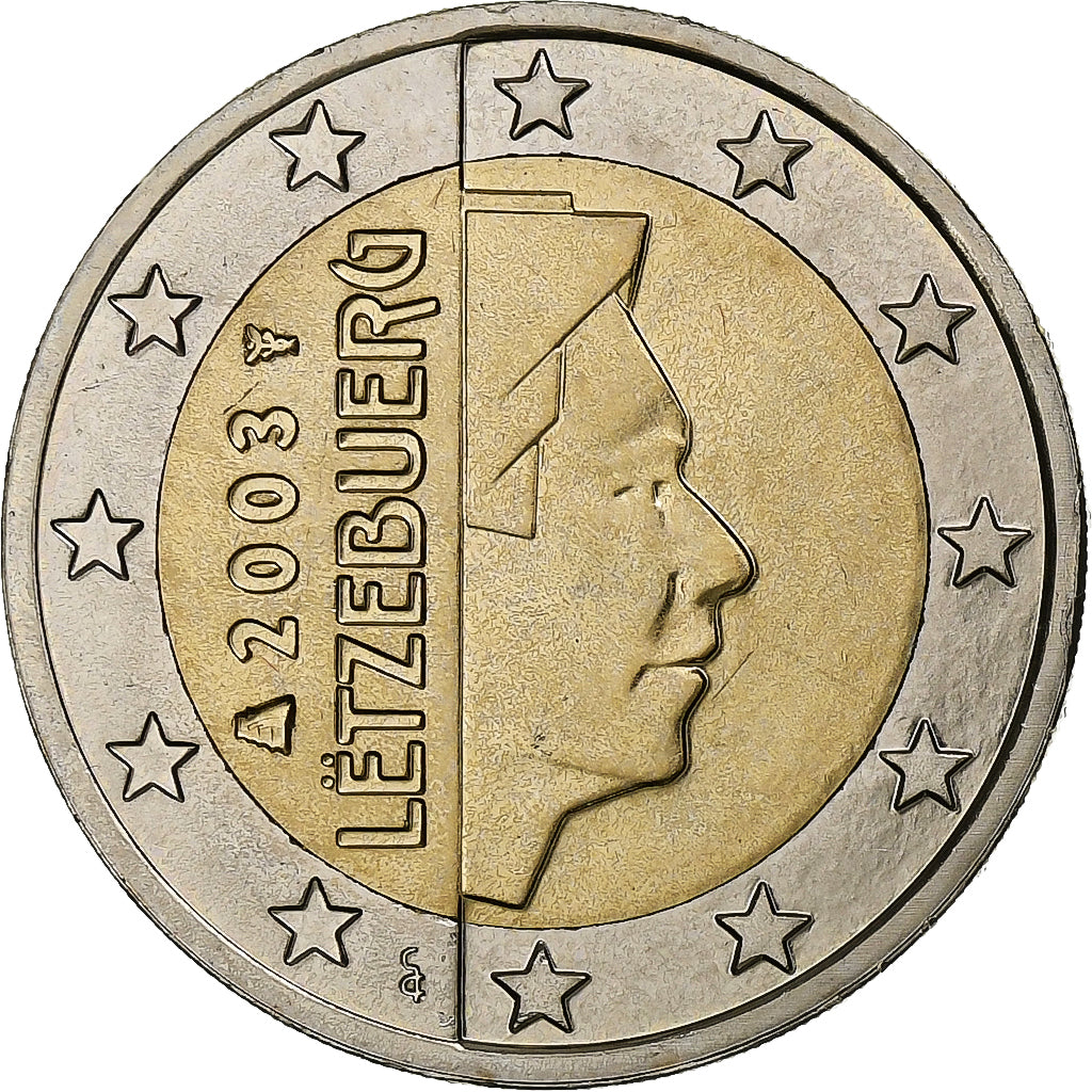 Luxemburg, Henri, 2 Euro, 2003, Utrecht, VZ, Bi-Metallic, KM:82