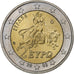 Greece, 2 Euro, 2002, Athens, MS(63), Bi-Metallic, KM:188