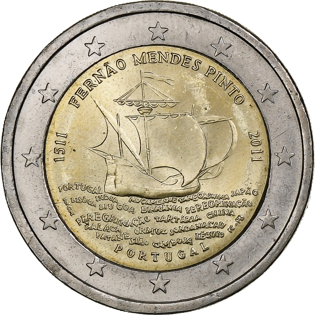 Portugal, 2 Euro, 2011, Mendes Pinto, SC, Bimetálico
