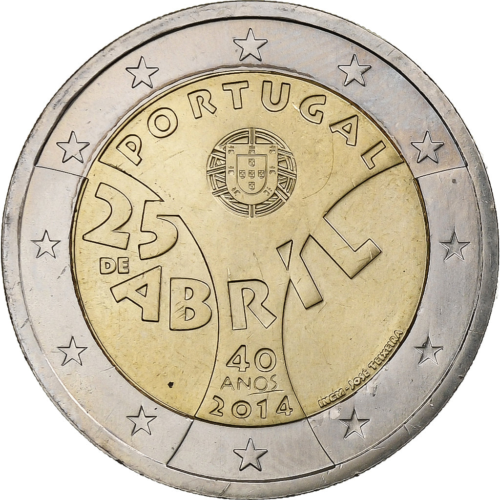 Portugal, 2 Euro, Revolution Oeillets, 2014, Lisbonne, SPL, Bimétallique
