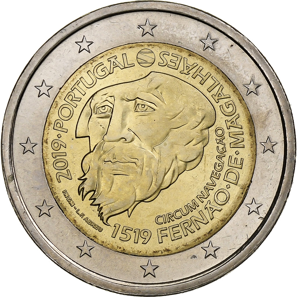 Portugal, 2 Euro, Fernand de Magellan, 2019, MS(63), Bimetaliczny, KM:New