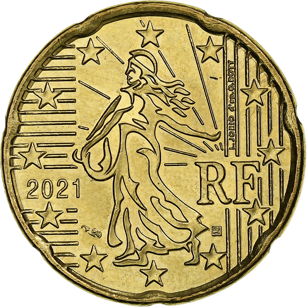 France, 20 Euro Cent, 2021, Paris, SUP, Laiton, KM:1411