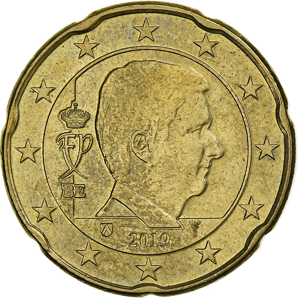 Belgium, Philippe, 20 Euro Cent, 2019, AU(50-53), Brass, KM:335