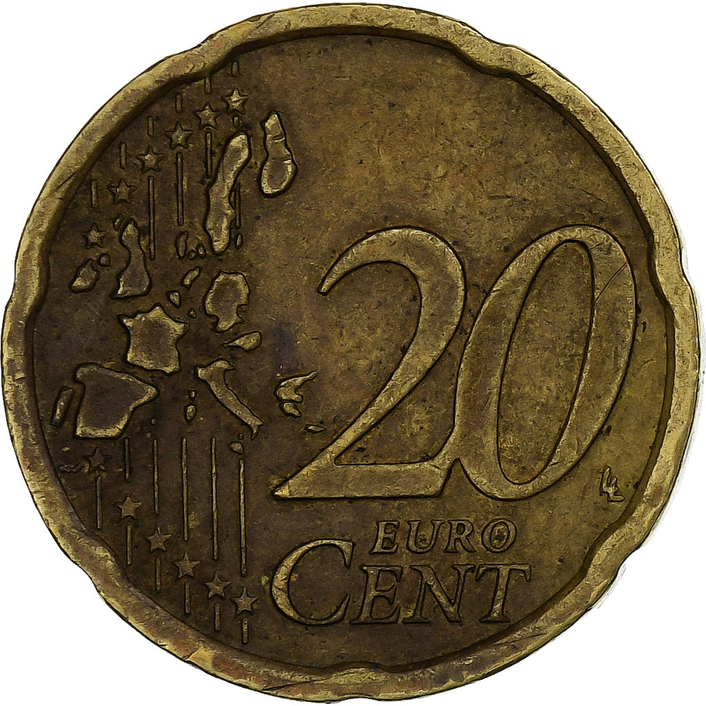 Austria, 20 Euro Cent, 2002, Vienna, VG(8-10), Brass, KM:3086
