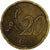 Áustria, 20 Euro Cent, 2002, Vienna, VG(8-10), Latão, KM:3086