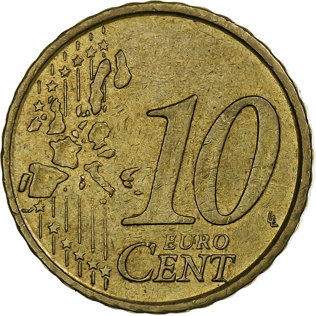 Spain, Juan Carlos I, 10 Euro Cent, 1999, Madrid, VF(20-25), Brass, KM:1043
