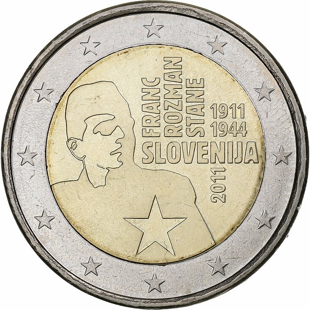 Eslovénia, 2 Euro, Franc Rozman-Stane, 2011, Vantaa, MS(63), Bimetálico