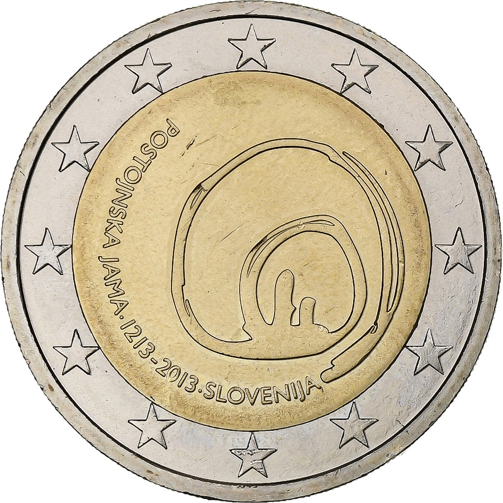 Eslovénia, 2 Euro, Postojna, 2013, Vantaa, MS(63), Bimetálico, KM:112